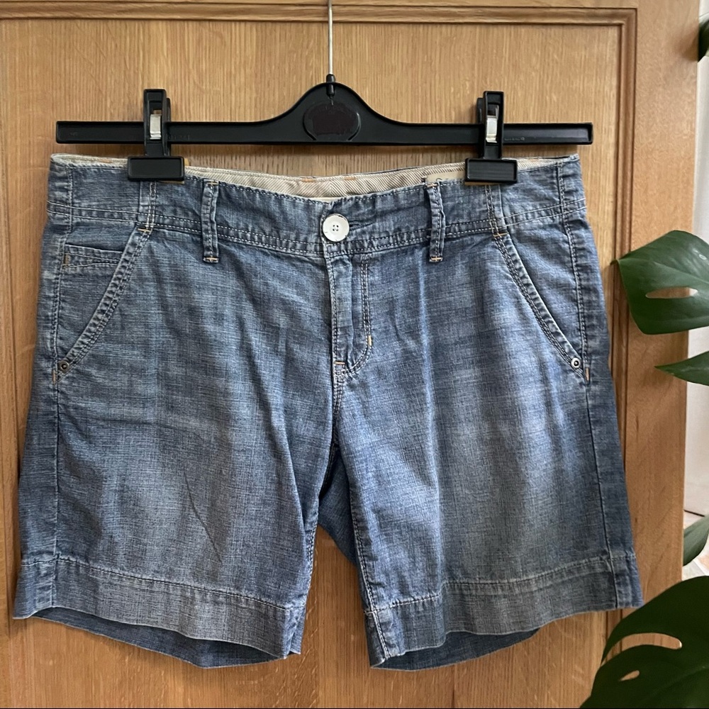 🩳2/$6** GAP Y2K chambray shorts 7” inseam chinos Ltd Edition cotton size 1,EU25